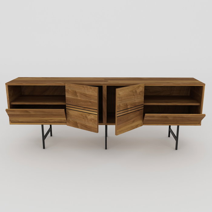 Hanah Home Soporte de TV Derin - Nogal y Negro
